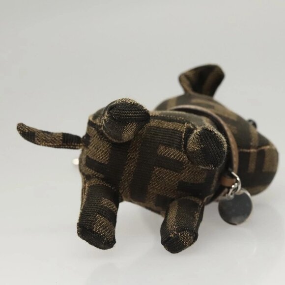 FENDI Zucca Canvas Charm Black Brown Auth ac3769 - Picture 9 of 16